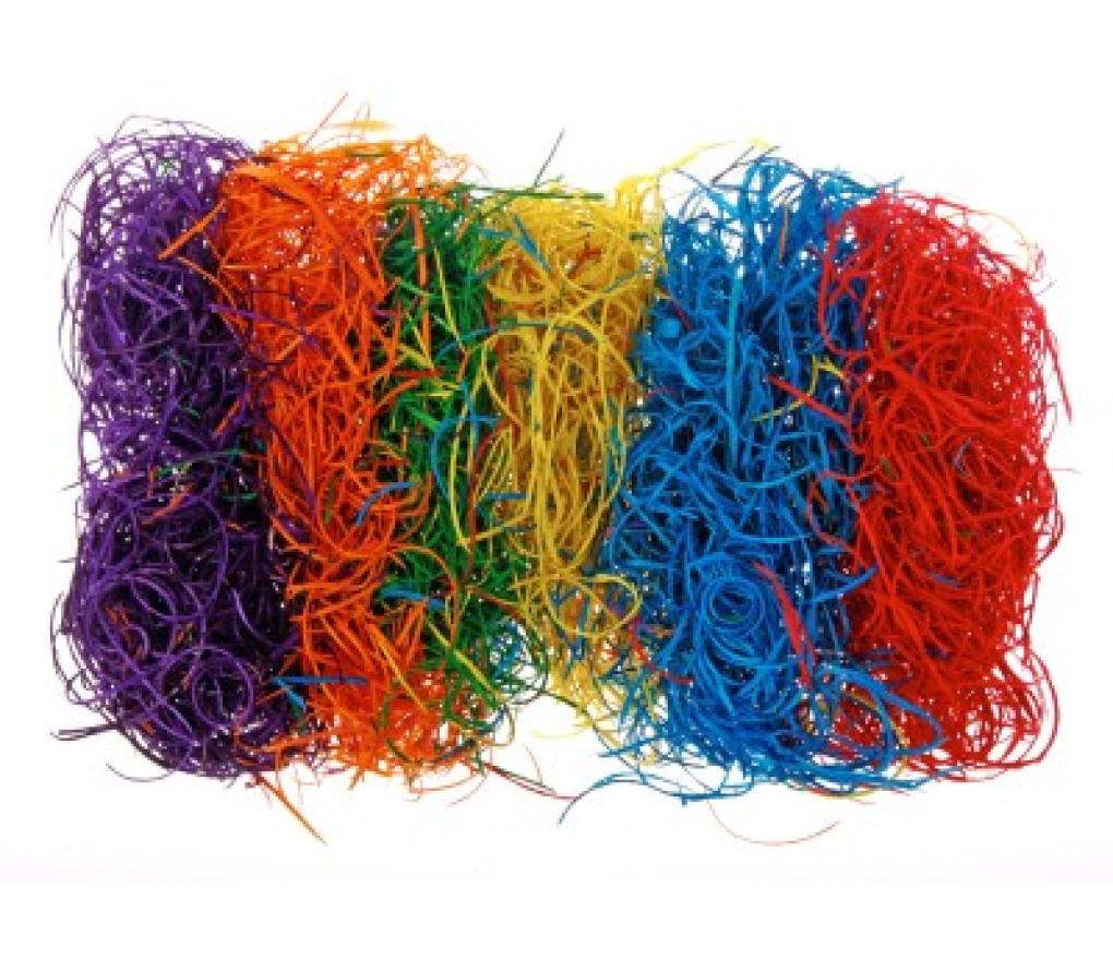 Stro uit hout 6 busseltjes 6 kleuren - Per pak