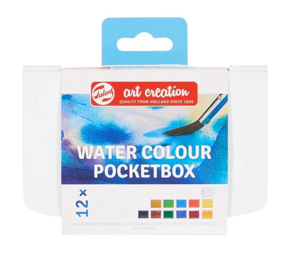 Verfdoos Talens Art Creation aquarelverf pocket box 12 nappen - Per stuk
