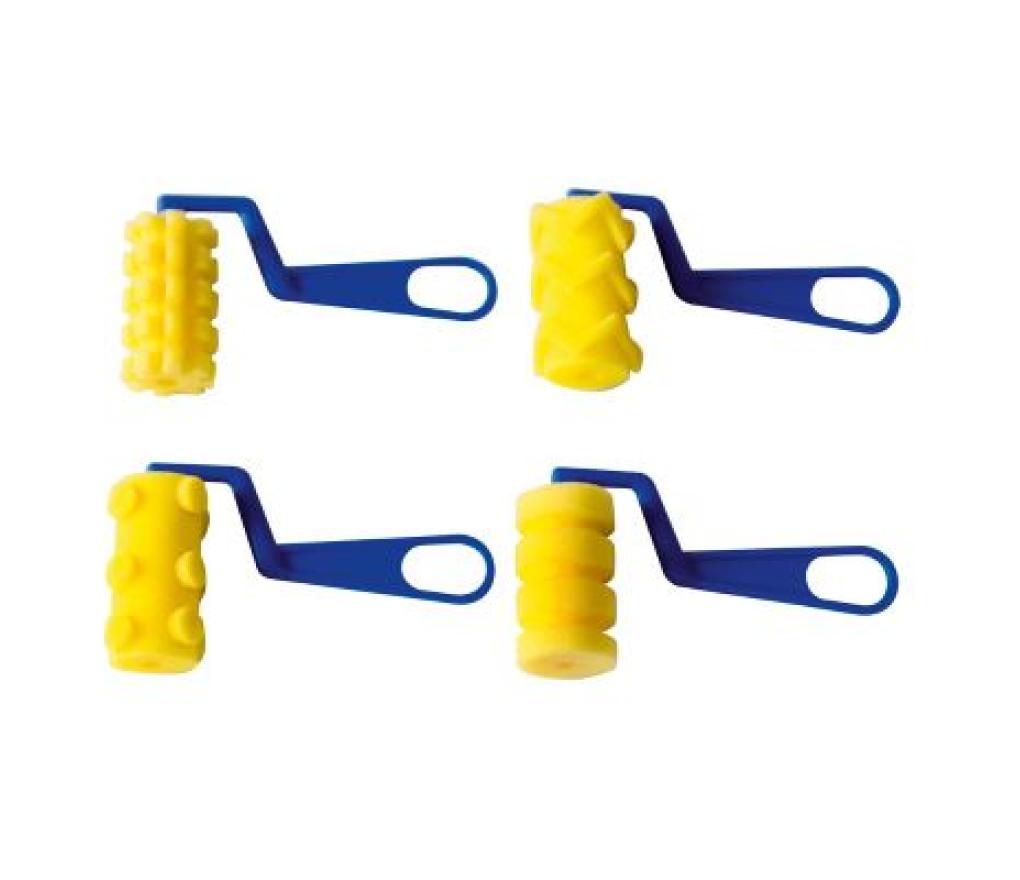Verfrolletje in mousse 7,5 cm diverse motieven set/4 - Per stuk