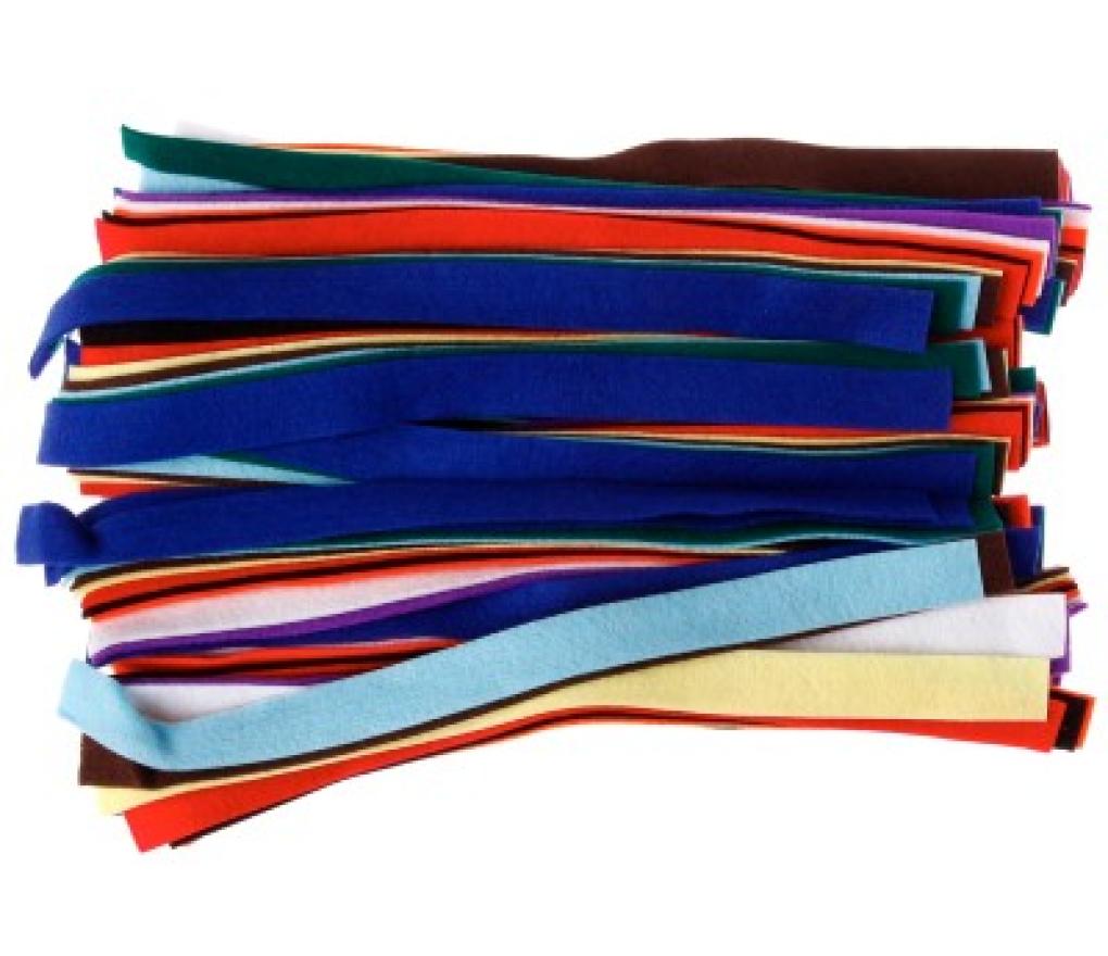 Viltstroken 100 stuks 10 kleuren 30 cm - Per pak