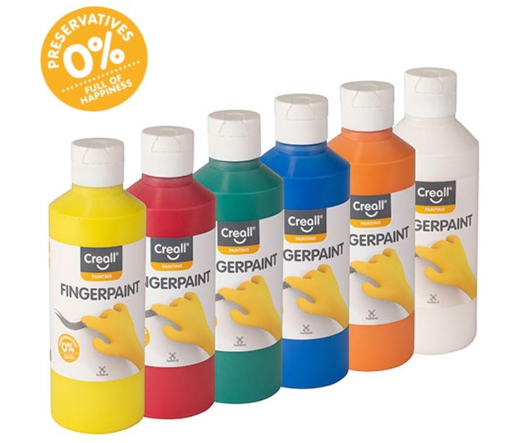 Vingerverf Creall-fingerpaint assorti 250 ml set/6 - Per pak