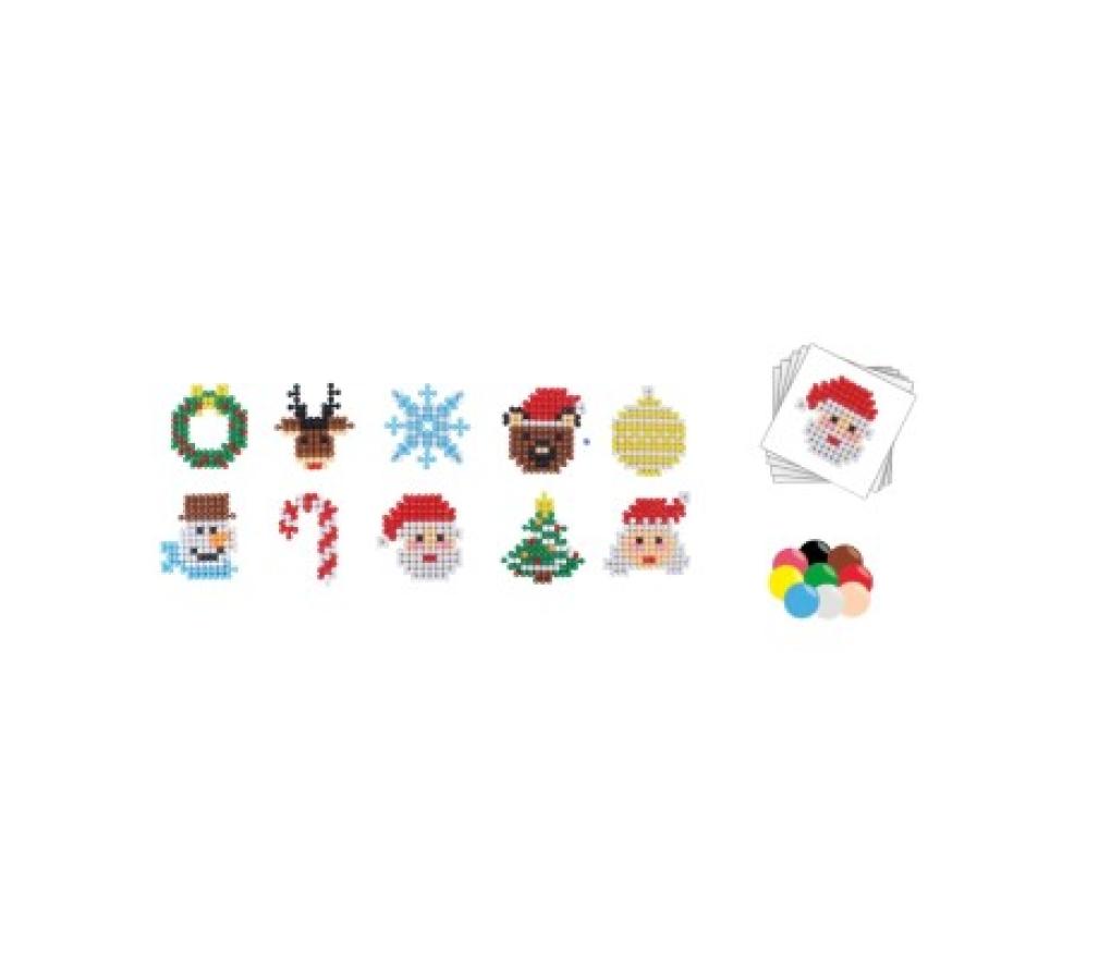Waterkralen voor onderplaten Kerst 10 motieven + 1500 parels - Per pak