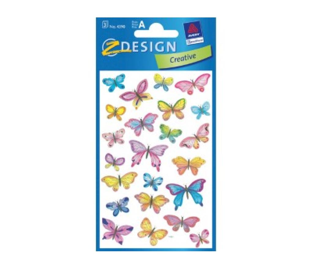 Beloningsstickers Z-Design Creative 4390 Vlinders 3 vel - 23 stickers - Per pak