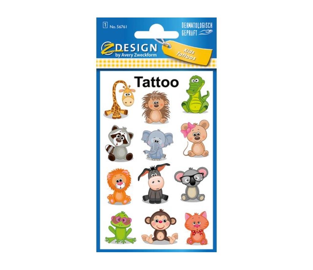 Beloningstattoos dieren met 12 stuks per vel - Per pak