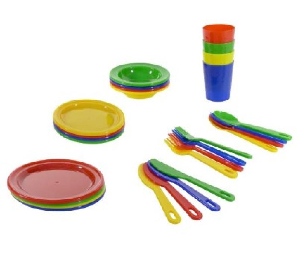 Eetservies in plastic set/28 - Per pak