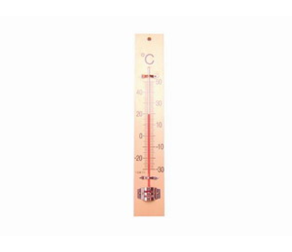 Houten thermometer 25 x 4 cm (-30 tot 50°C) - Per stuk