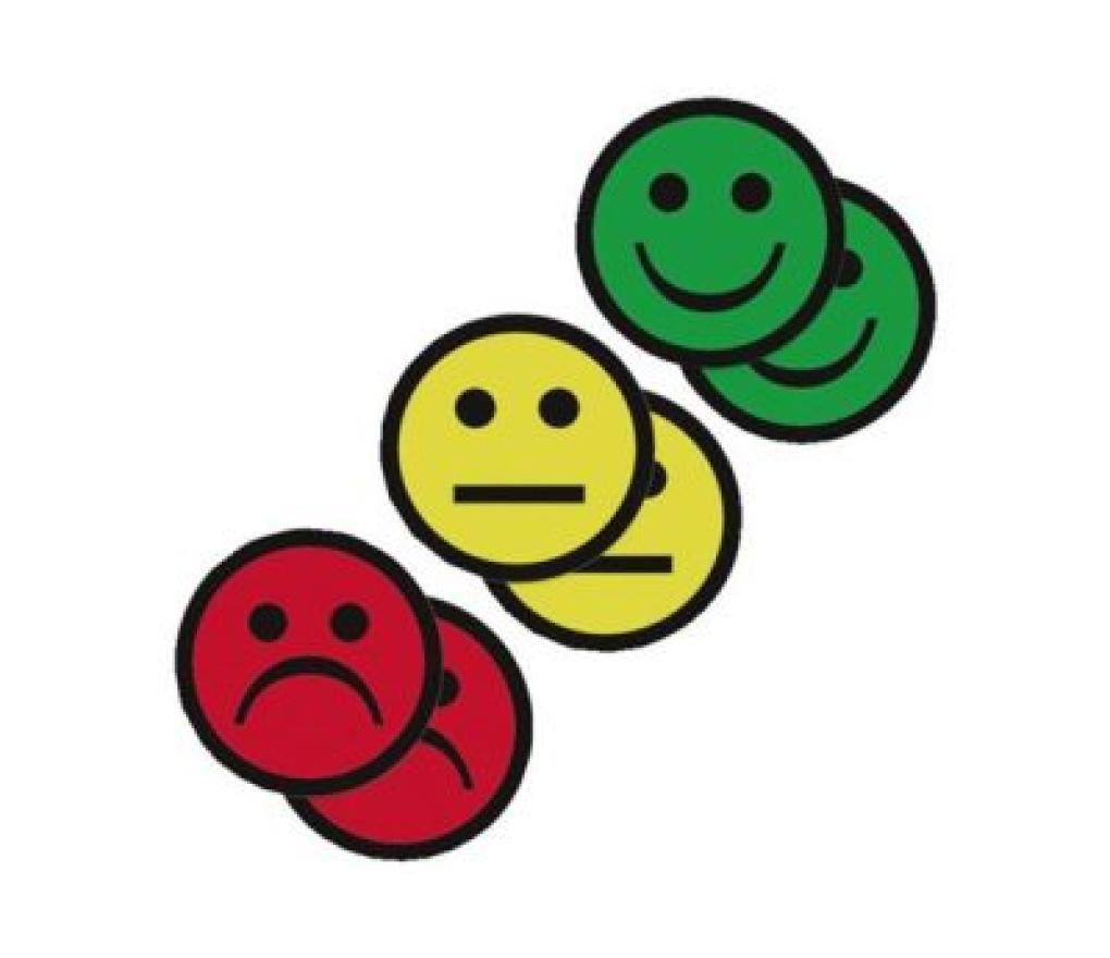 Magneet Smiley 5 cm 2x geel 2x groen 2x rood - Per pak