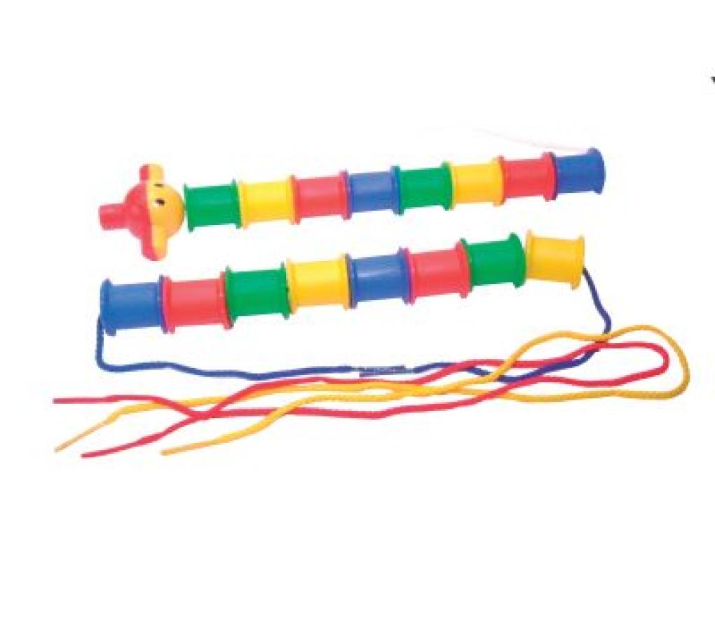 Rijgbobijnen 122 stuks assorti + 6 veters 70 cm - Per pak