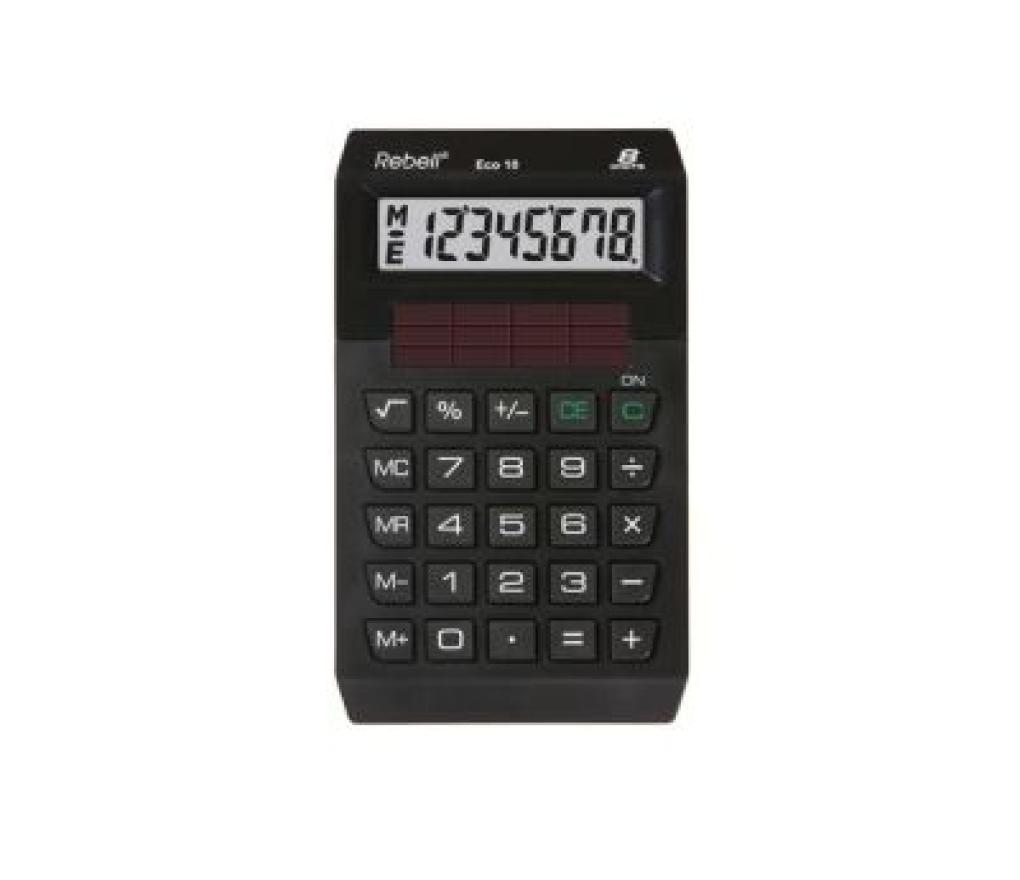 Zakrekenmachine Rebell ECO 10 BX 8 cijfers zwart - Per stuk