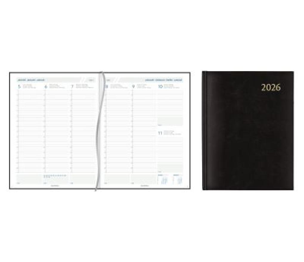 Agenda bureelmodel Plan-a-week 210 x 270 mm 6T 7D/2P Florence zwart - Per stuk