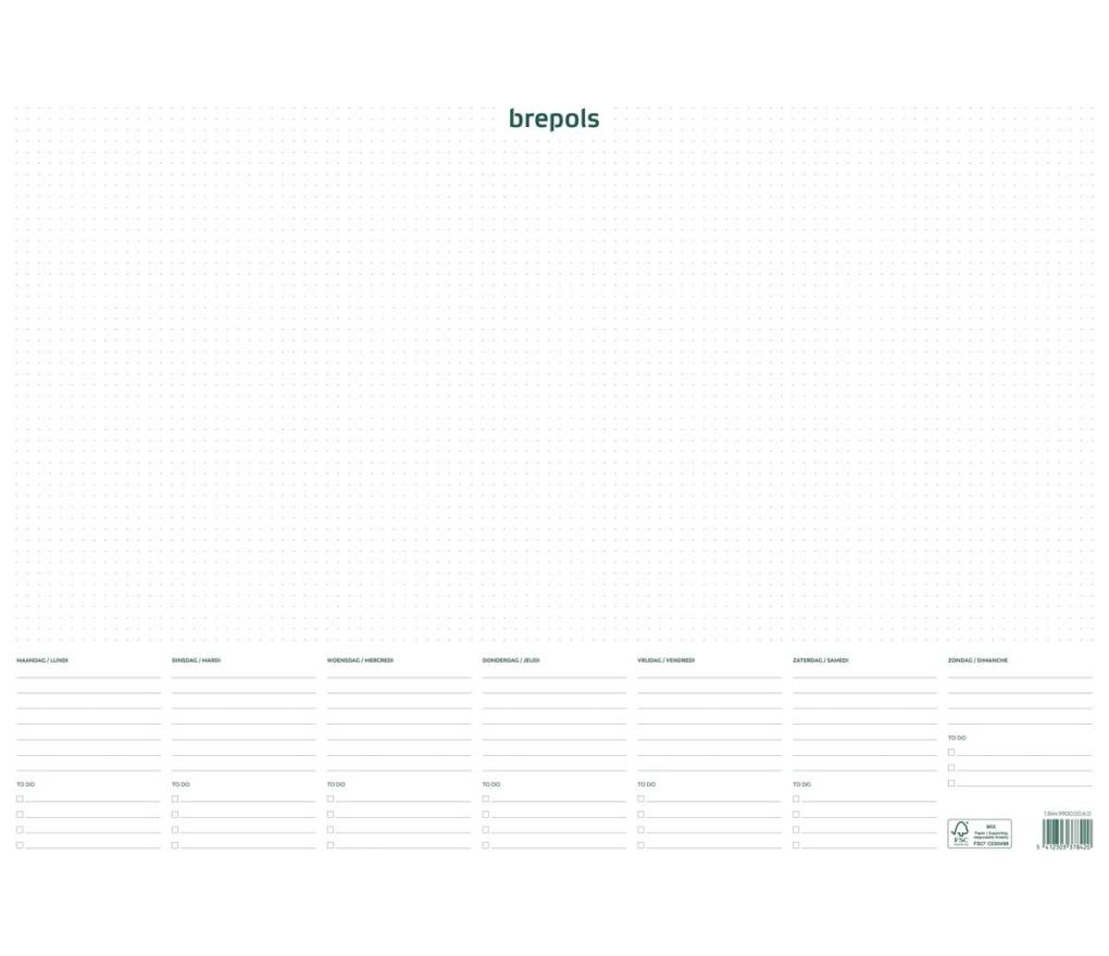 Bureelonderlegger [844] 350 x 500 mm ongedateerd - Per stuk