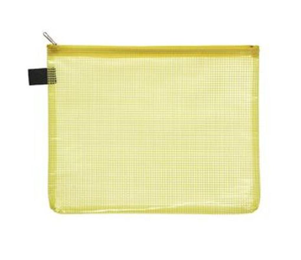 Allround etui transparant met rits A5 20 x 25,4 cm Foldersys geel - Per stuk