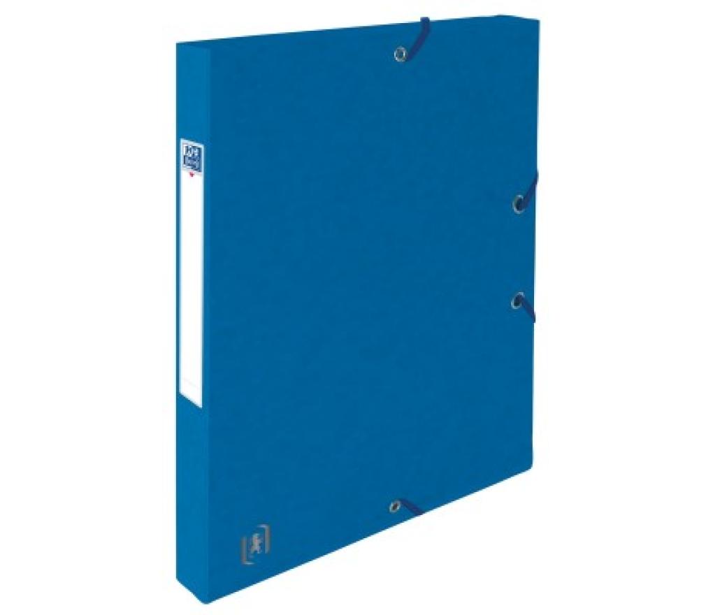 Documentenbox A4 25 mm karton 390 g met elastiek blauw - Per stuk