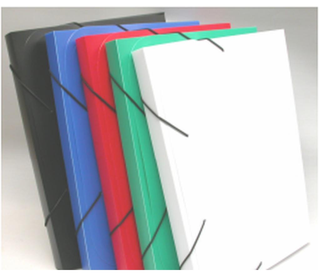 Documentenbox A4 25 mm plastic met elastiek Bronyl blauw - Per stuk