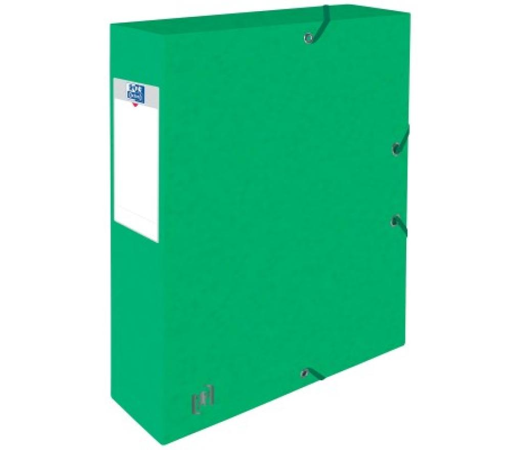 Documentenbox A4 60 mm karton 390 g met elastiek groen - Per stuk