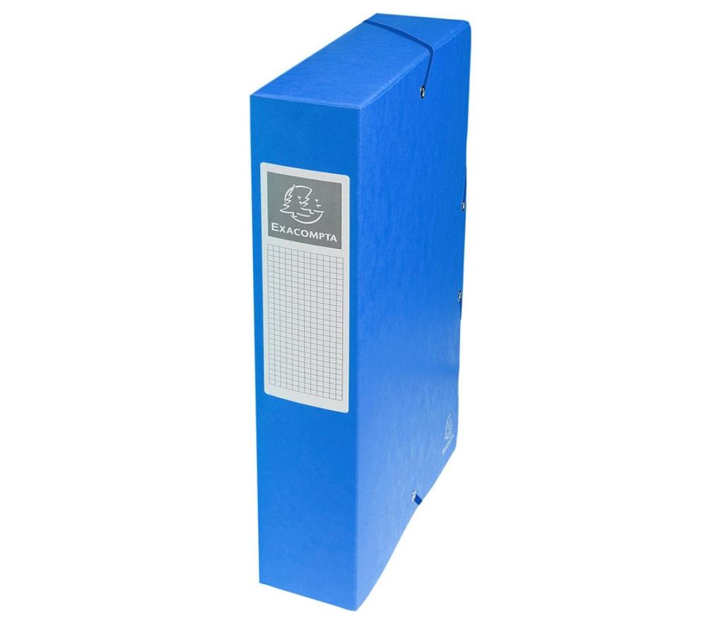 Documentenbox A4 60 mm karton met elastiek blauw - Per stuk