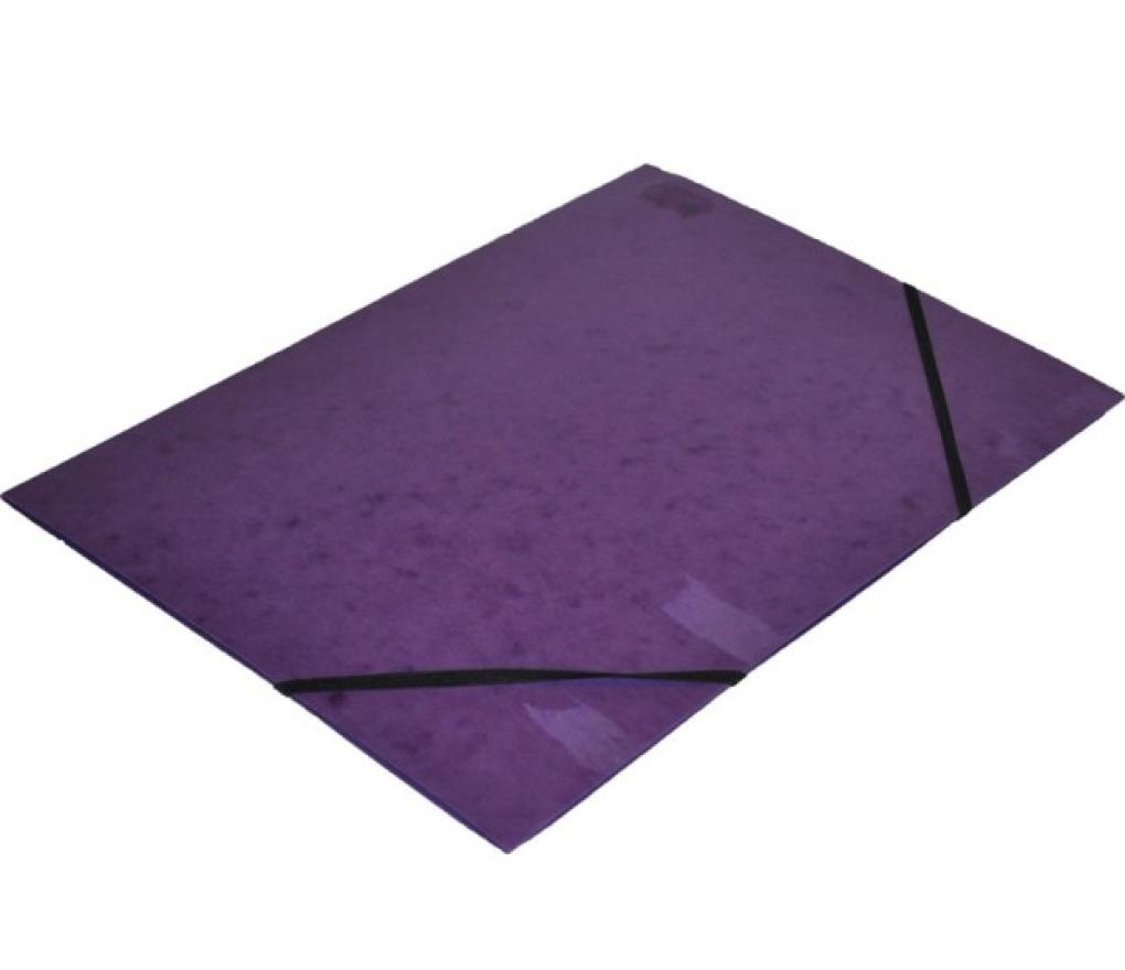 Elastomap 3 kleppen A4 karton paars - Per stuk