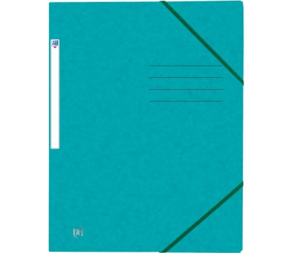 Elastomap 3 kleppen A4 Oxford Top File+ karton aqua - Per stuk