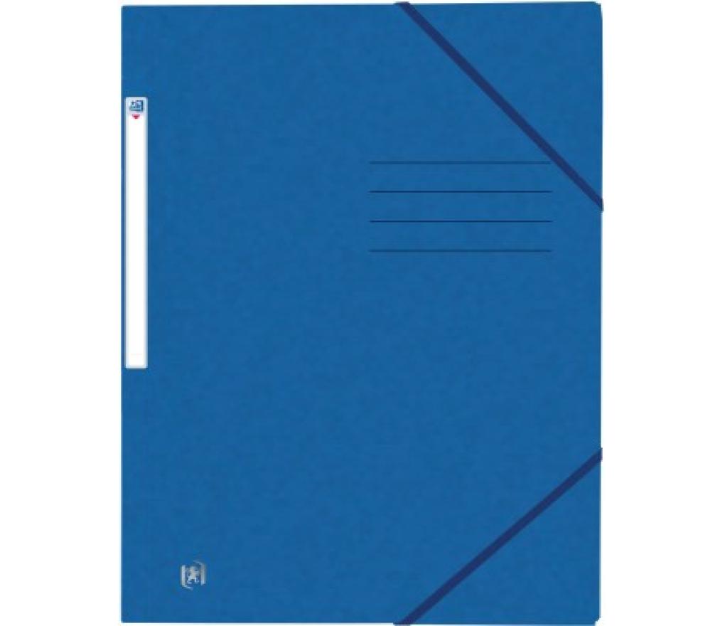 Elastomap 3 kleppen A4 Oxford Top File+ karton blauw - Per stuk