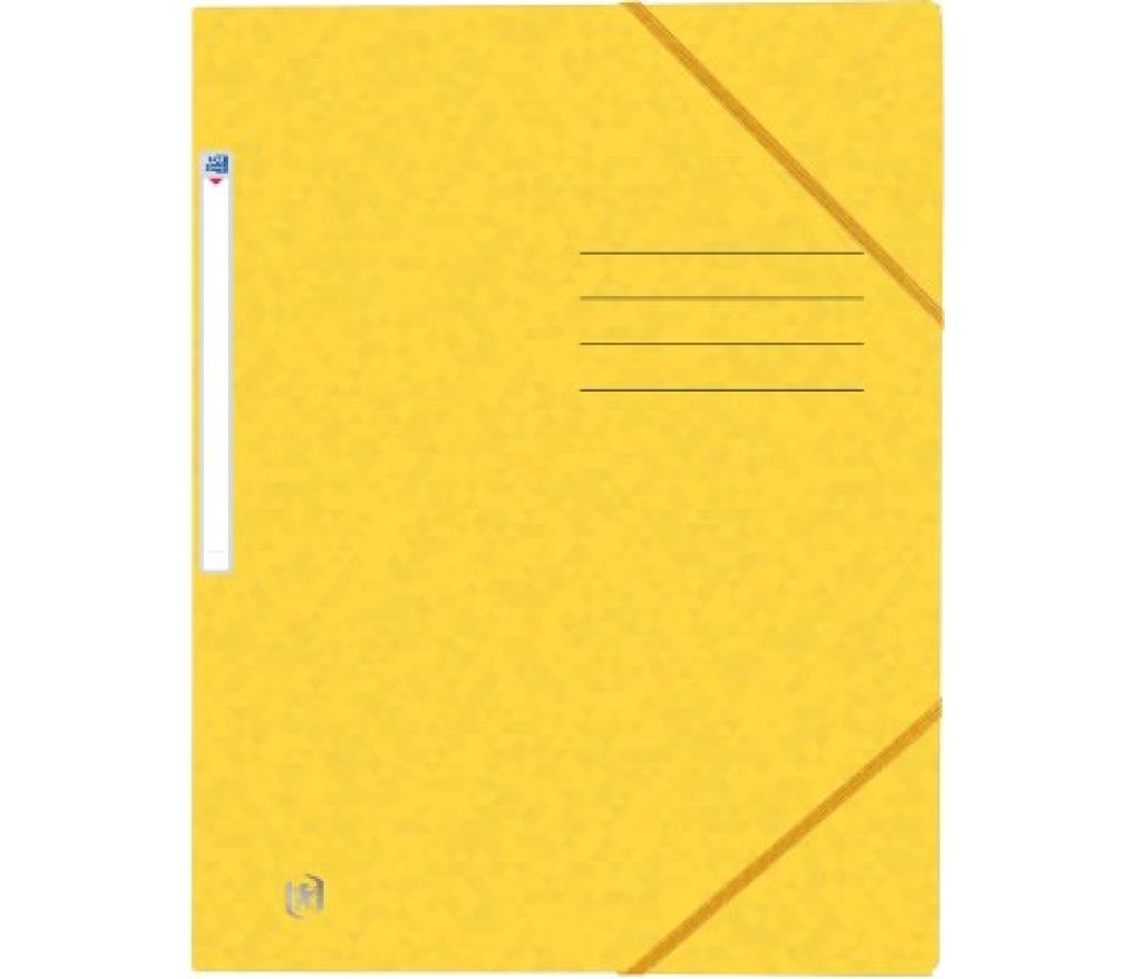 Elastomap 3 kleppen A4 Oxford Top File+ karton geel - Per stuk