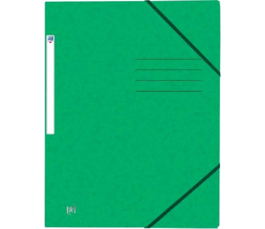 Elastomap 3 kleppen A4 Oxford Top File+ karton groen - Per stuk