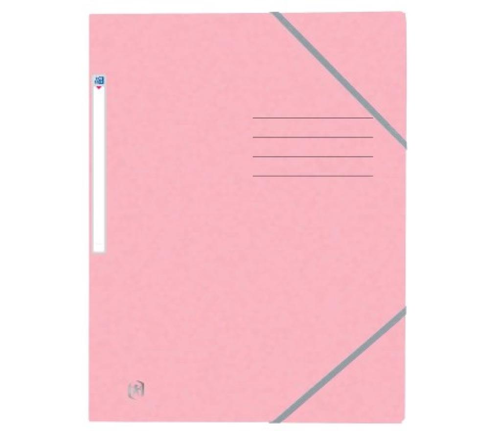 Elastomap 3 kleppen A4 Oxford Top File+ karton pastel roze - Per stuk