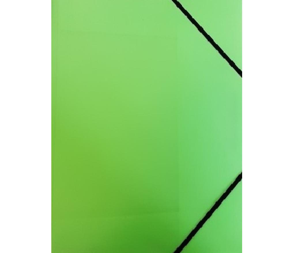 Elastomap 3 kleppen A4 plastic lichtgroen - Per stuk