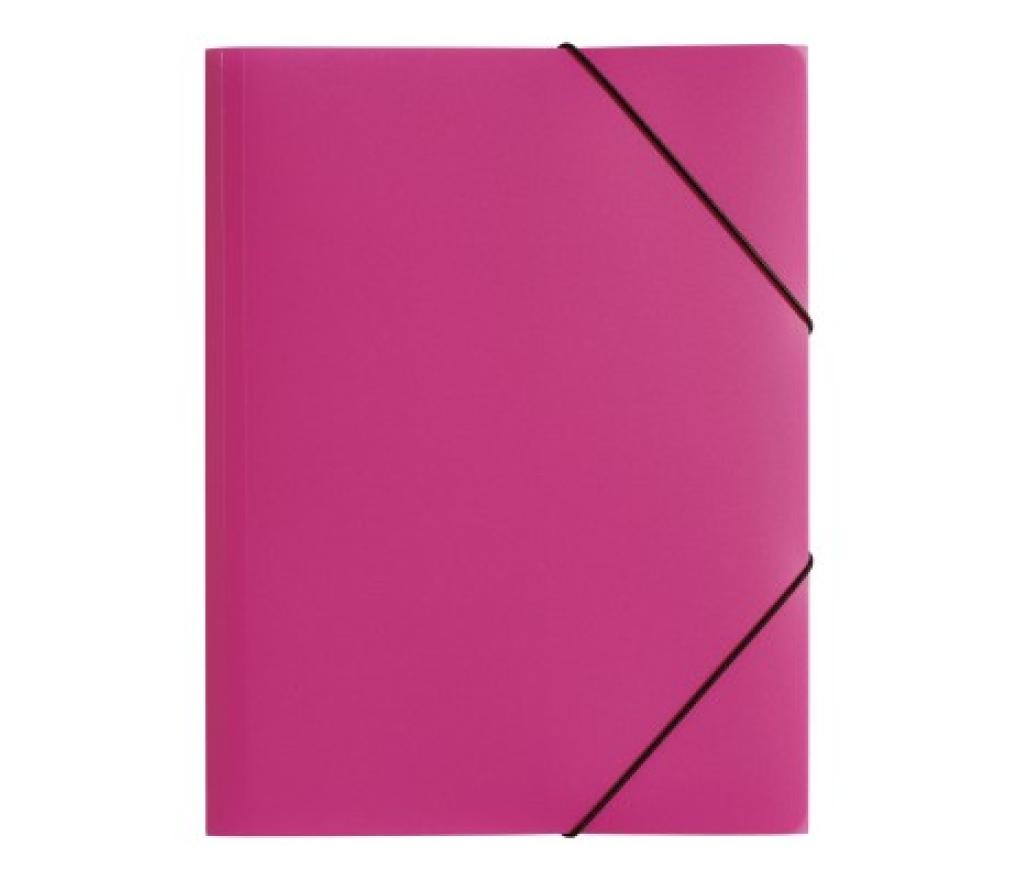 Elastomap 3 kleppen A4 plastic Pagna roze - Per stuk