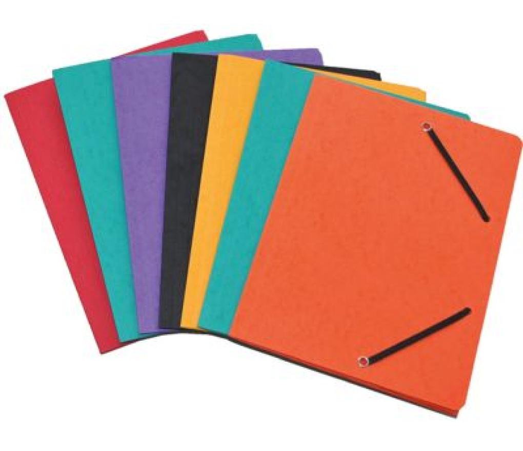 Elastomap 3 kleppen A5 karton assorti - Per stuk