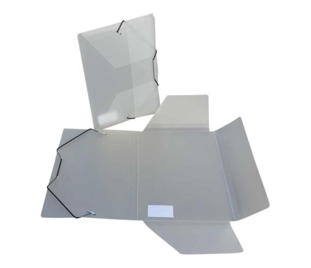 Elastomap 3 kleppen A5 plastic wit transparant - Per stuk