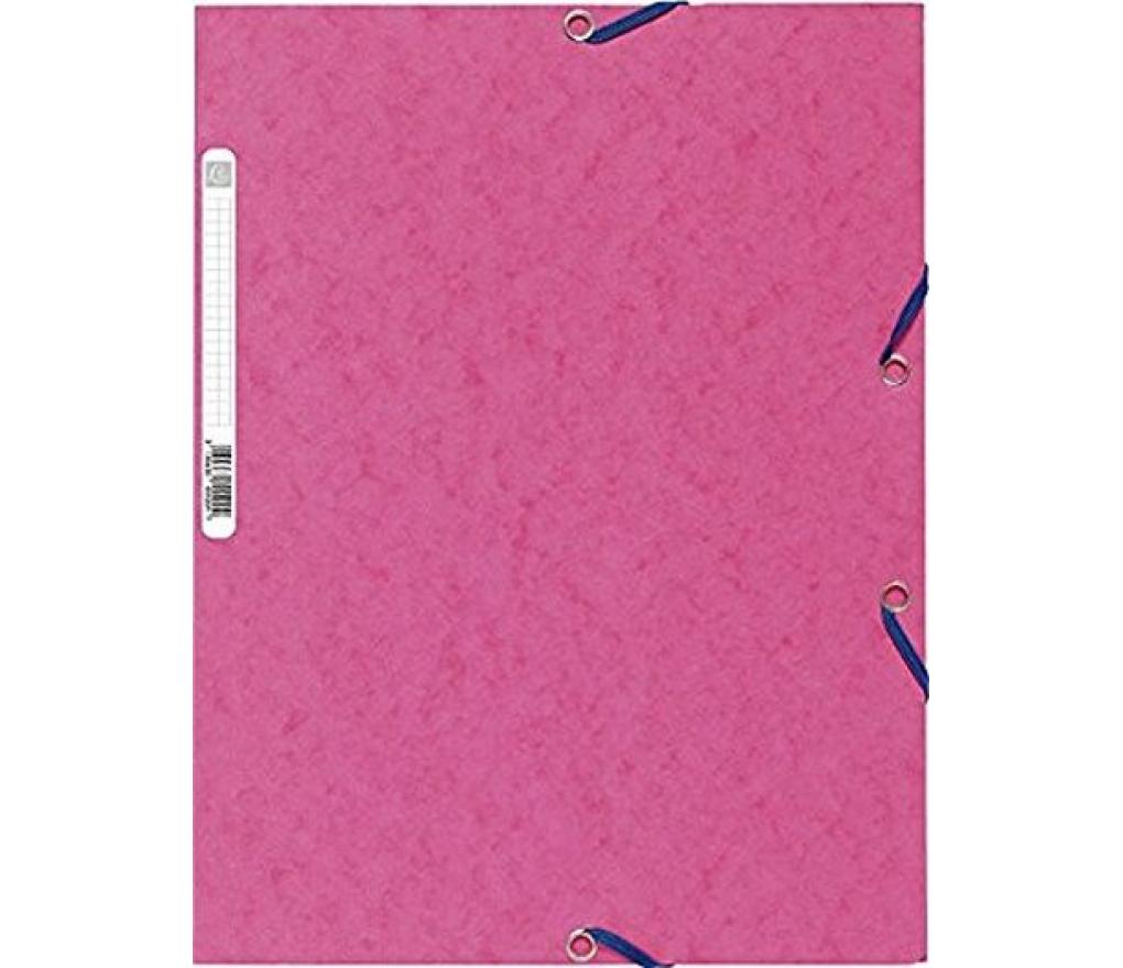 Elastomap 3 kleppen Exacompta A4 karton roze - Per stuk