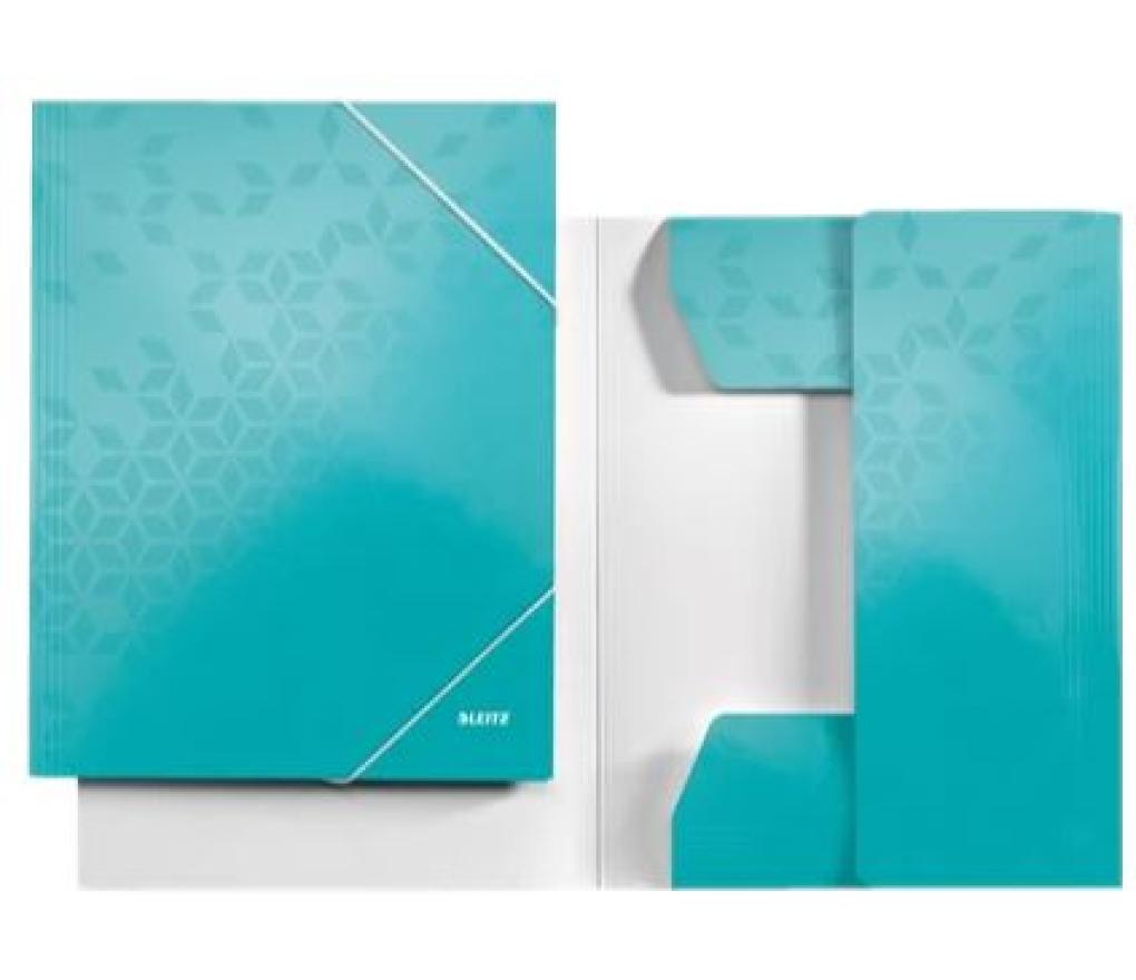 Elastomap 3 kleppen Leitz 3982 WOW A4 ijsblauw - Per stuk