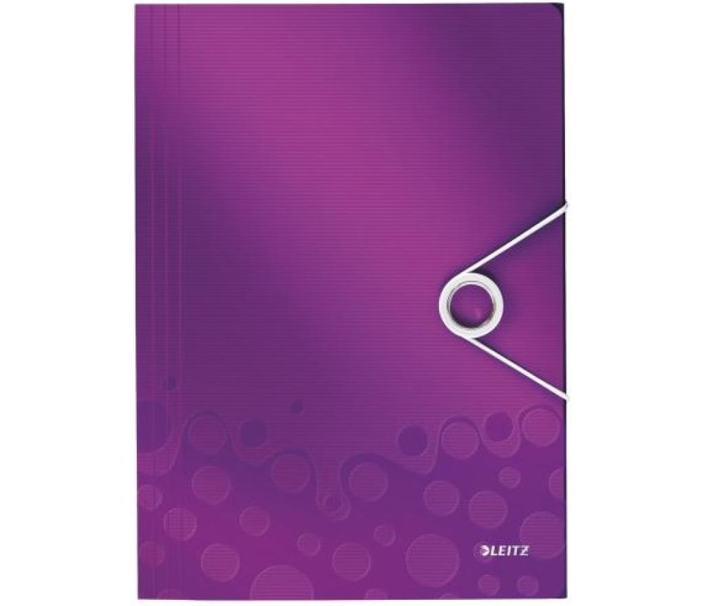 Elastomap 3 kleppen PP Leitz A4 4599 WOW paars - Per stuk