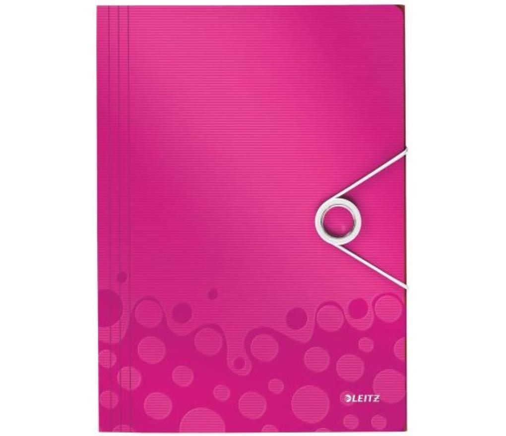 Elastomap 3 kleppen PP Leitz A4 4599 WOW roze - Per stuk