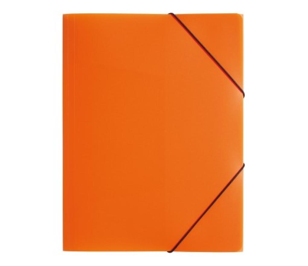 Elastomap met 3 kleppen A4 plastic Pagna oranje - Per stuk
