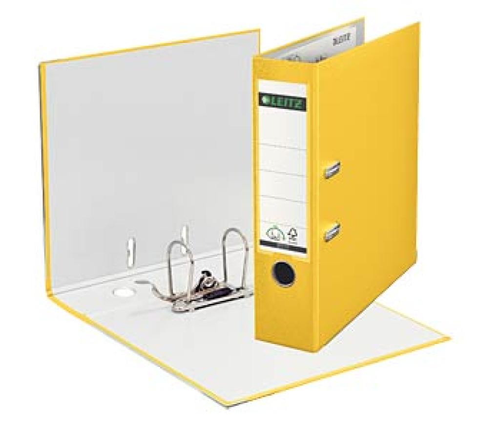 Klasseur A4 Leitz 1010 plastic 8 cm geel - Per stuk