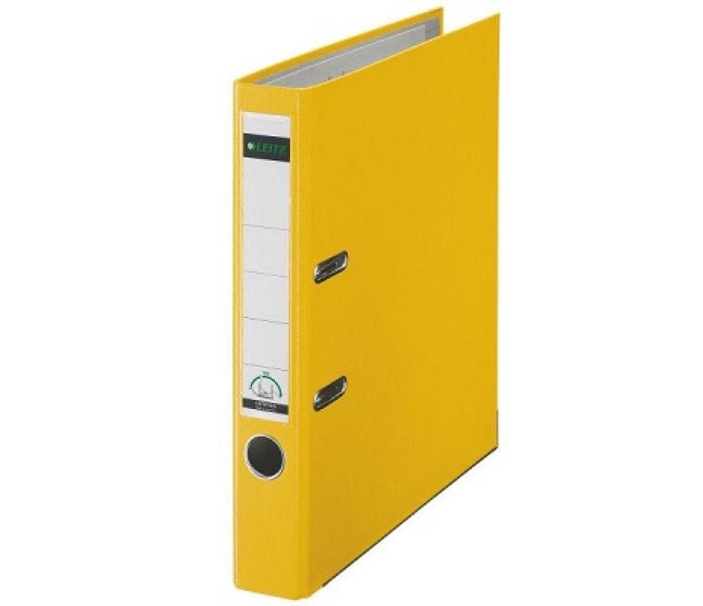 Klasseur A4 Leitz 1015 plastic 5 cm geel - Per stuk
