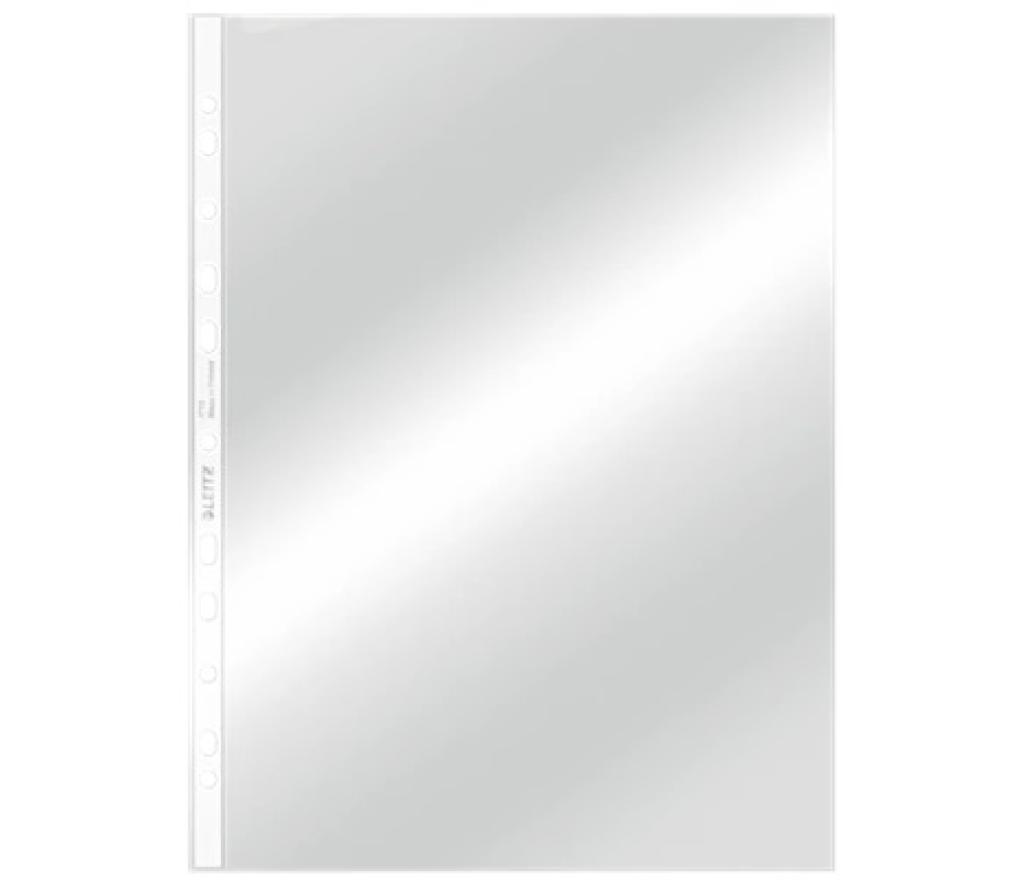 Pochetten A4 11 perforaties Leitz 4712 PVC 80 micron glashelder pak/100 - Per pak