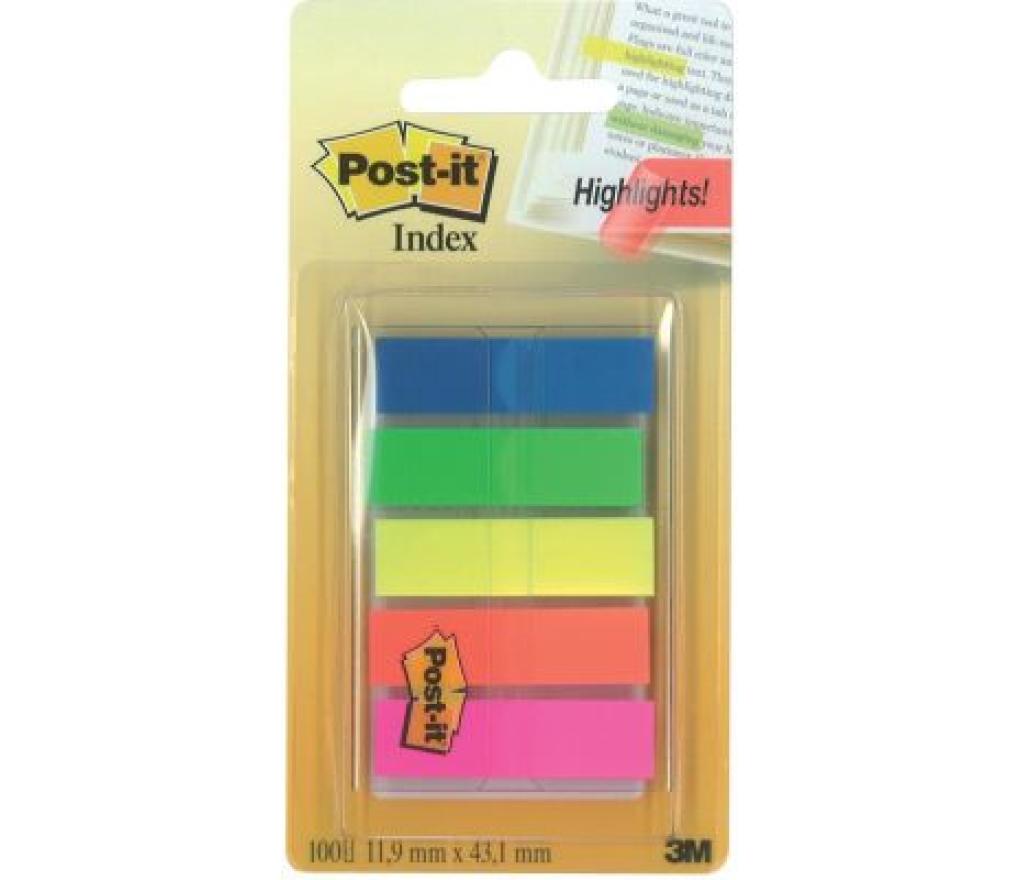 Post-it Index 12 x 43 mm transparant  set 5 kleuren - Per stuk