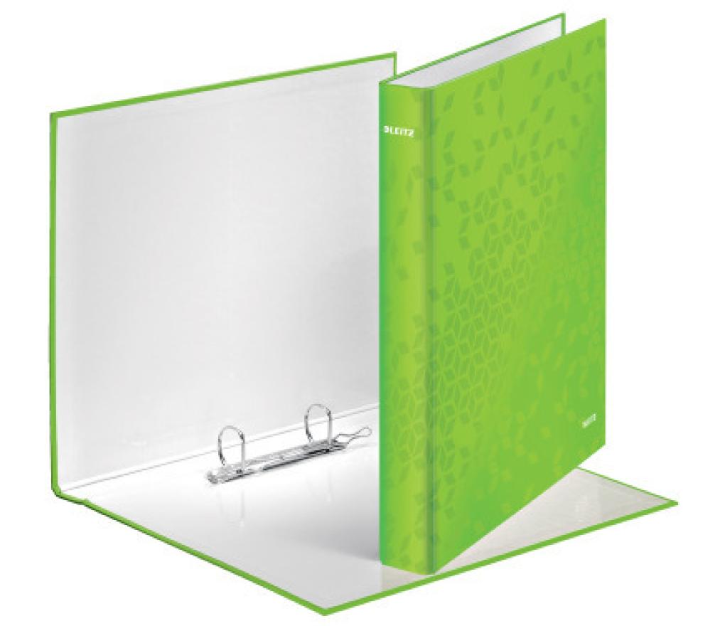 Ringmap A4+ karton met 2 D ringen 25 mm rug 40 mm wow groen - Per stuk