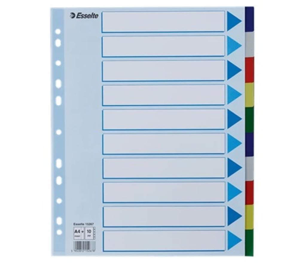 Tabkaart maxi A4 10 posities PP Esselte - Per stuk