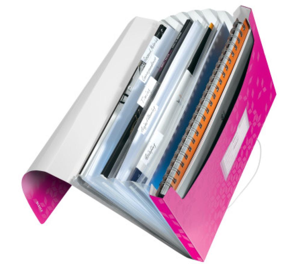Waaiermap PP Leitz 4589 WOW roze - Per stuk