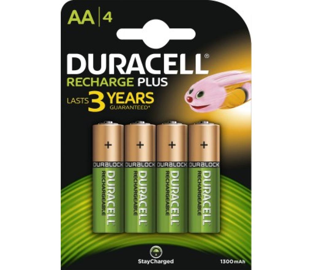Batterij Duracell herlaadbaar Plus 1300mAh HR06 AA blister/4 - Per stuk
