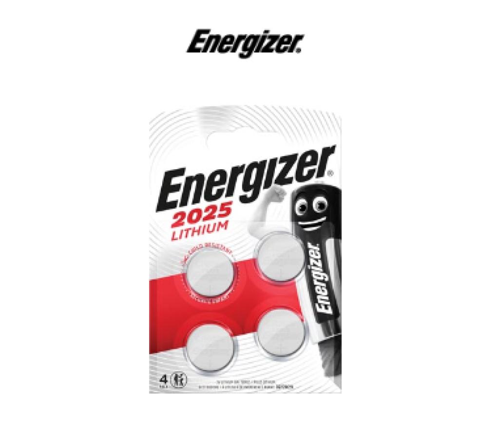 Batterij knoopcel Energizer CR2025 3V Lithium blister/4 - Per stuk