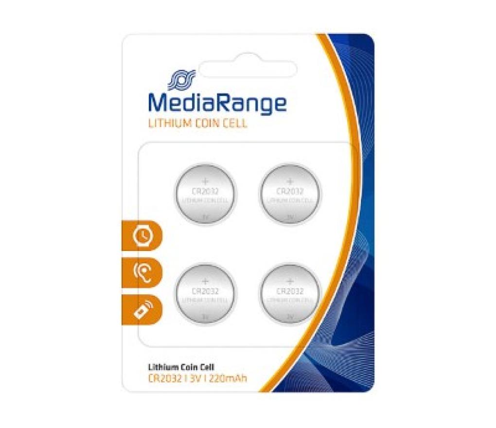 Batterij knoopcel Mediarange CR2032 3V Lithium blister/4 - Per stuk