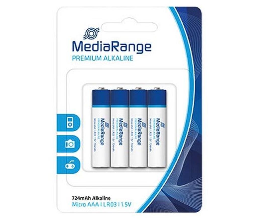 Batterij Mediarange Premium Alkaline LR03 AAA 1,5V blister/4 - Per stuk