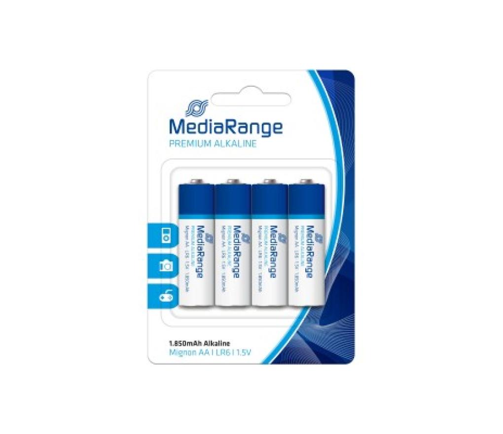 Batterij Mediarange Premium Alkaline LR06 AA 1,5V blister/4 - Per stuk