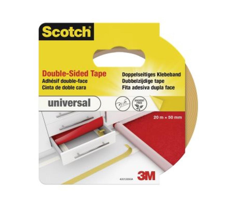 Kleefband dubbelzijdig Scotch 50 mm x 20 m - Per stuk