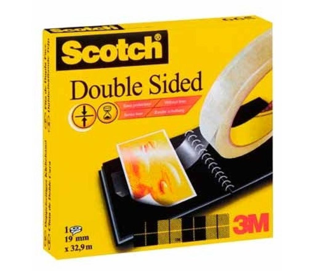 Kleefband Scotch dubbelzijdig 19 mm x 33 m - Per stuk