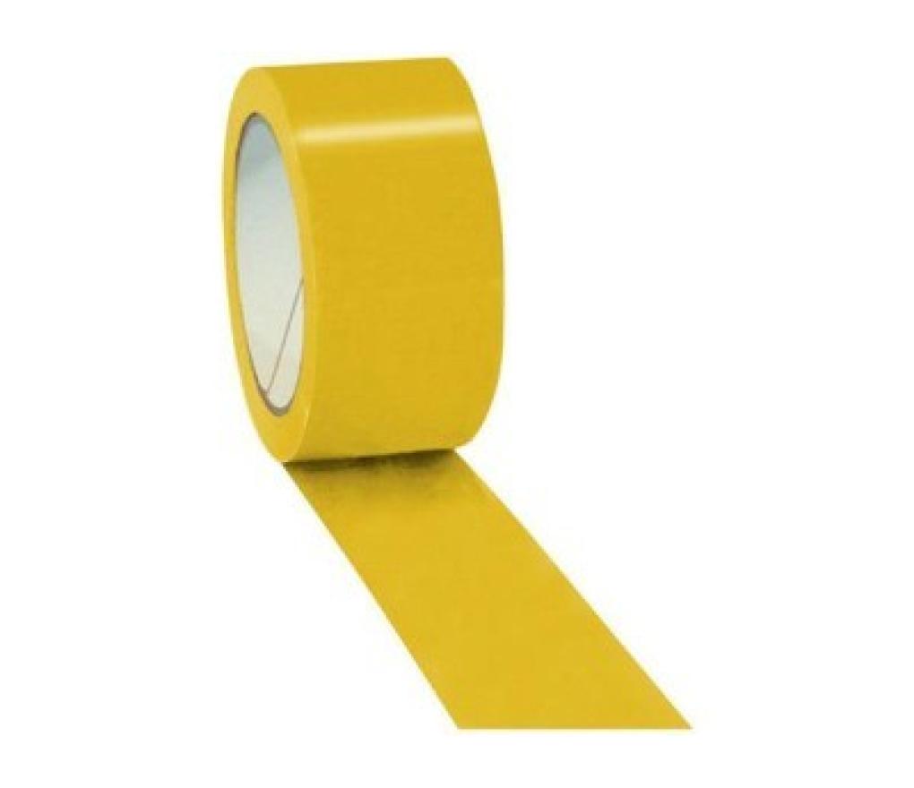 Kleefband verpakkingstape PVC geel 50 mm x 66 m pak/6 - Per pak